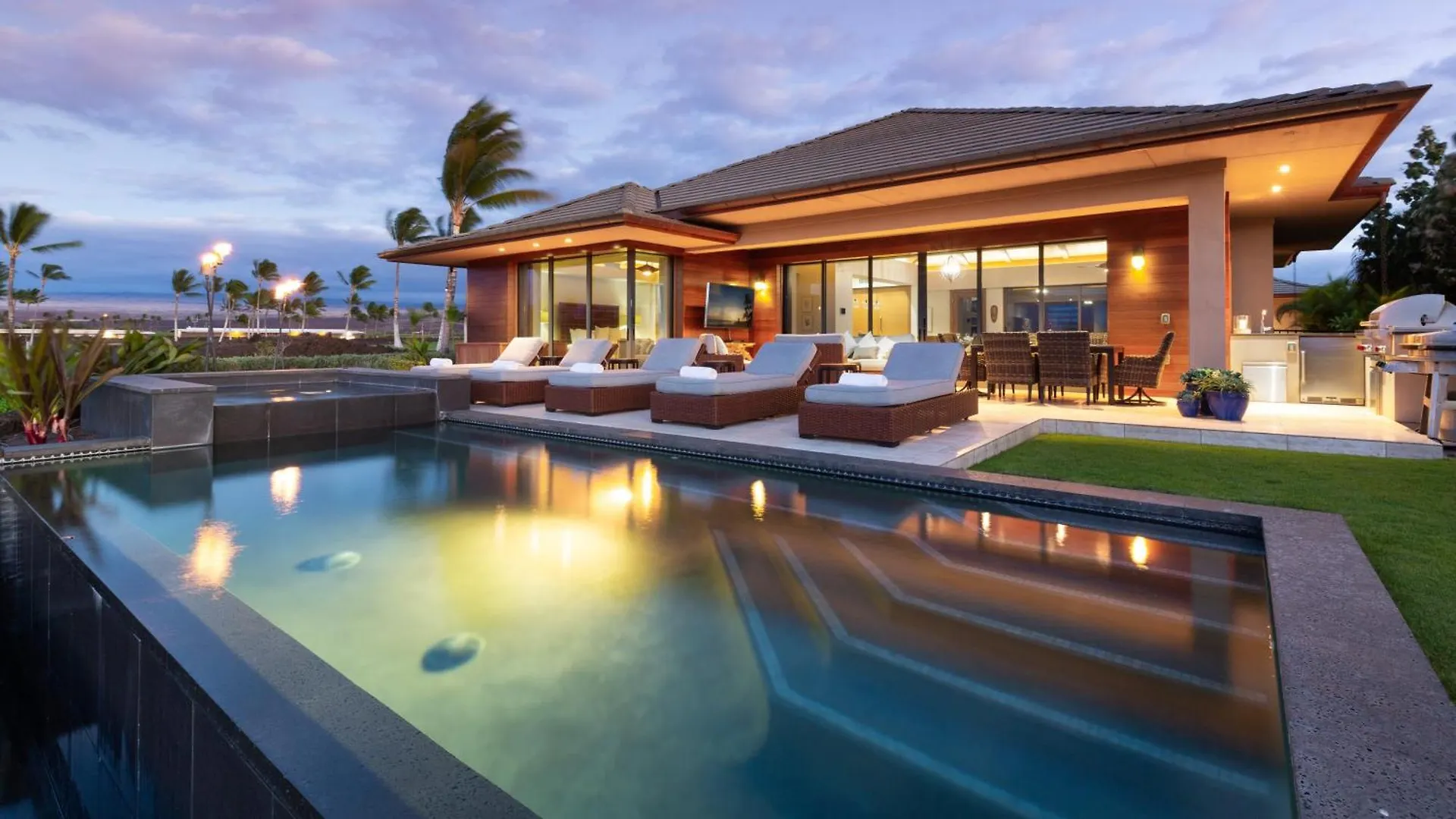 Elegant Escape Elegant 4Br Laulea Home With Pool And Ocean View Waikoloa